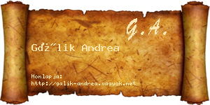 Gálik Andrea névjegykártya
